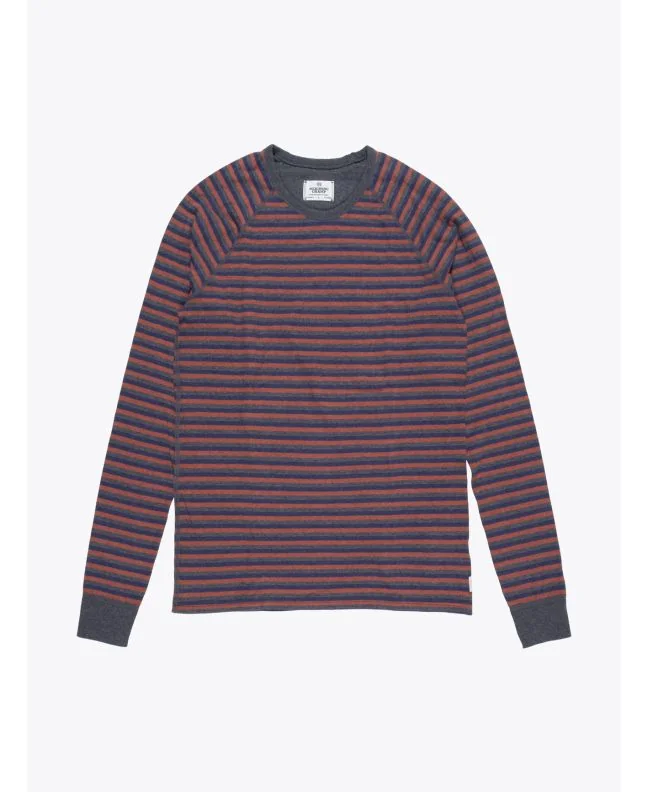 Reigning Champ Striped Charcoal Long Sleeve Tee - E35 SHOP