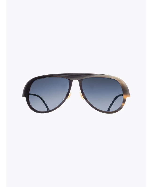 Rigards Genuine Horn 99 Black/White Sunglasses - E35 SHOP