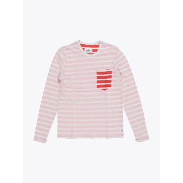 Reigning Champ Red Stripe Long Sleeve Pocket Tee - E35 SHOP