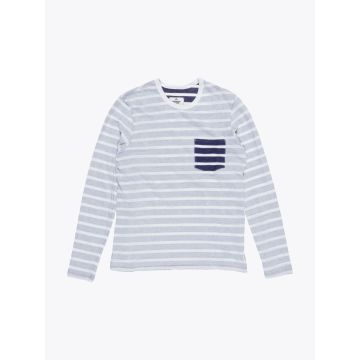 Reigning Champ Navy Stripe Long Sleeve Pocket Tee - E35 Shop