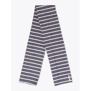 The Hill-Side Indigo/White Wide Striped Scarf - E35 SHOP