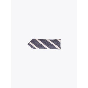 The Hill-Side Indigo/White Wide Striped Bow Tie - E35 Shop