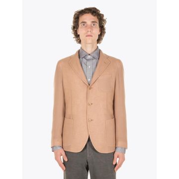 Salvatore Piccolo Varenne Sand Wool Blazer Jacket - E35 Shop