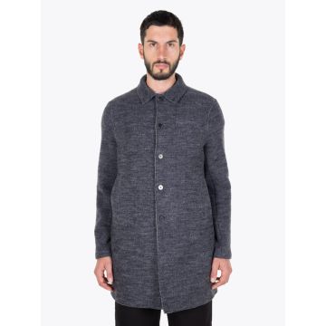 Harris Wharf London Mac Tartan Coat Middle Grey - E35 Shop