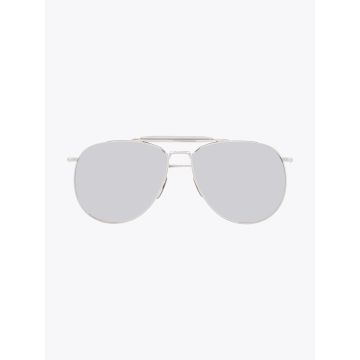 Thom Browne TB-015 Silver Aviator Sunglasses - E35 SHOP