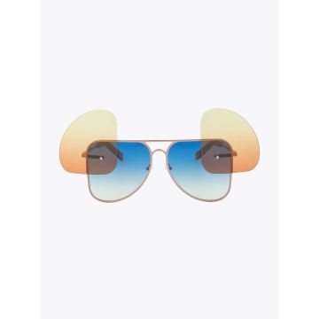 Fakbyfak X Manish Arora Sunglasses Gold/Blue/Brown - E35 SHOP