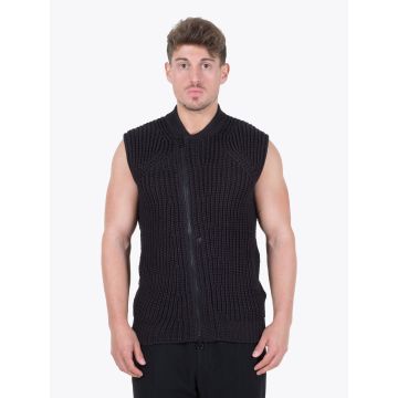 Stone Island Shadow Project 506A4 Black Asym Knit Vest - E35 Shop