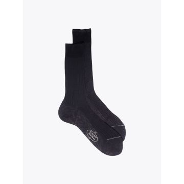 Gallo Ribbed Cotton Short Socks Anthracite - E35 SHOP