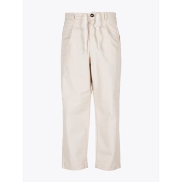 A Vontade 1 Tuck Atelier Easy Cotton Pants Natural - E35 SHOP