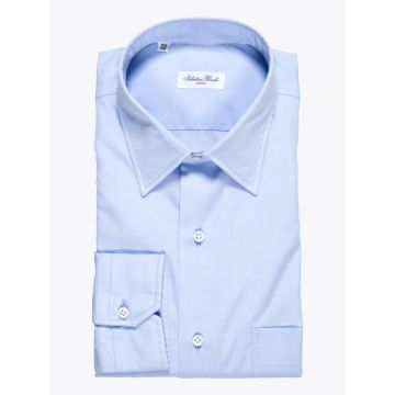 Salvatore Piccolo Blue Poplin Spread Collar Shirt - E35 Shop