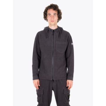 Stone Island 62940 Dark Grey Hooded Full-Zip Sweatshirt - E35 Shop