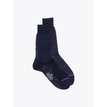 Gallo Short Socks Plain Wool Navy Blue - E35 Shop