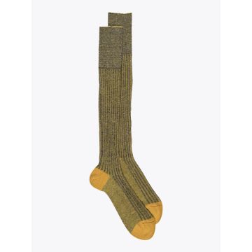 Gallo Long Socks Twin Ribbed Cotton Yellow - E35 Shop