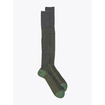 Gallo Long Socks Twin Ribbed Cotton Green - E35 Shop