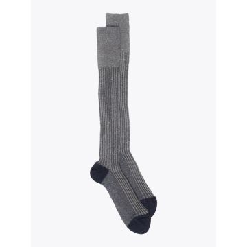 Gallo Long Socks Twin Ribbed Cotton Navy Blue - E35 Shop