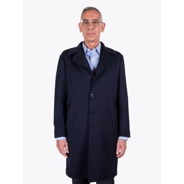 Salvatore Piccolo Navy Blue Wool Duster Coat - E35 Shop