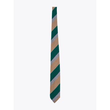 Salvatore Piccolo Green Striped Wool/Silk Tie - E35 SHOP