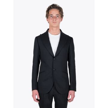 Maurizio Miri suit jacket Quentin linen/wool black - E35 Shop