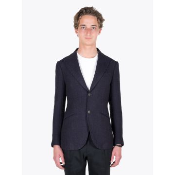 Maurizio Miri blazer Keanu wool/silk blue - E35 Shop