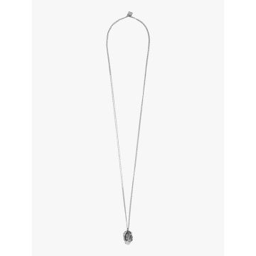 Goti Necklace CN1146 Silver Double Chain & Stone - E35 Shop