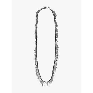 Goti Necklace CN1171 Silver Chain & Cotton Ribbon - E35 Shop