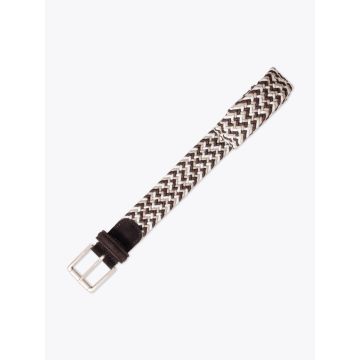 Anderson's AF2984 Elastic Woven Belt Brown/White/Beige - E35 Shop