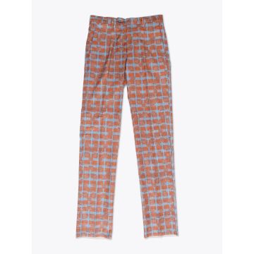 GBS Trousers Lido Cotton Check Brown - E35 SHOP