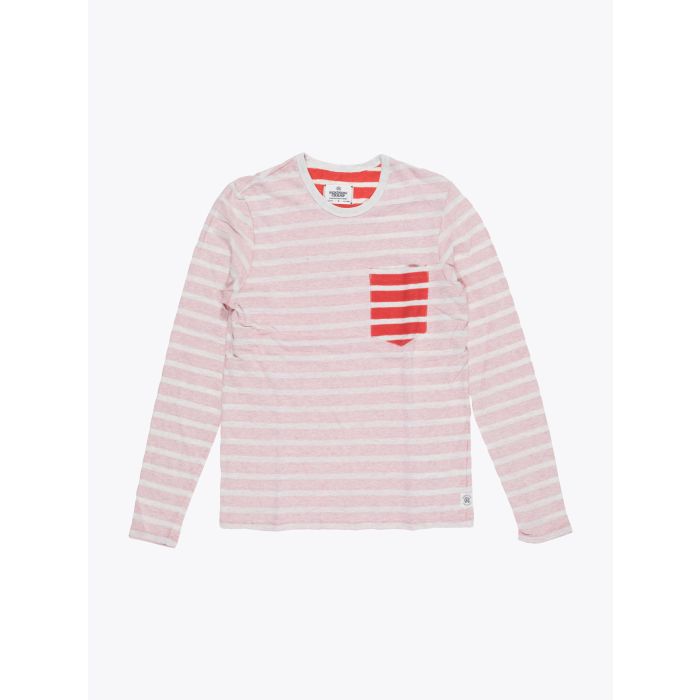 Reigning Champ Red Stripe Long Sleeve Pocket Tee - E35 Shop