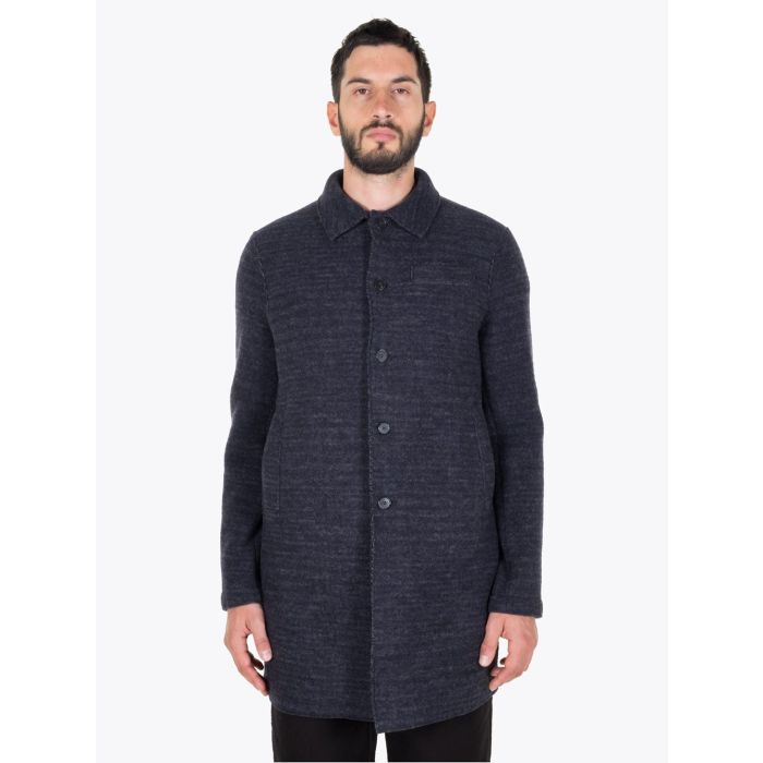 Harris Wharf London Mac Tartan Coat Blue/Grey - E35 SHOP