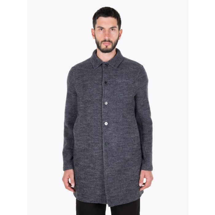 Harris Wharf London Mac Tartan Coat Middle Grey - E35 SHOP