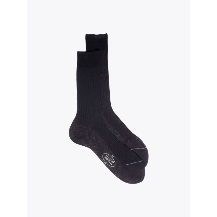 Gallo Ribbed Cotton Short Socks Anthracite - E35 Shop