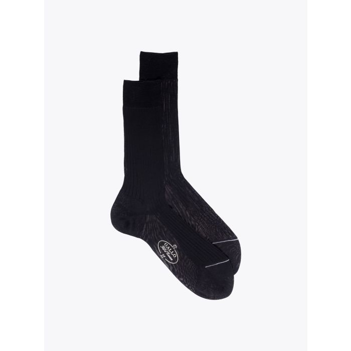 Gallo Ribbed Cotton Short Socks Black - E35 Shop