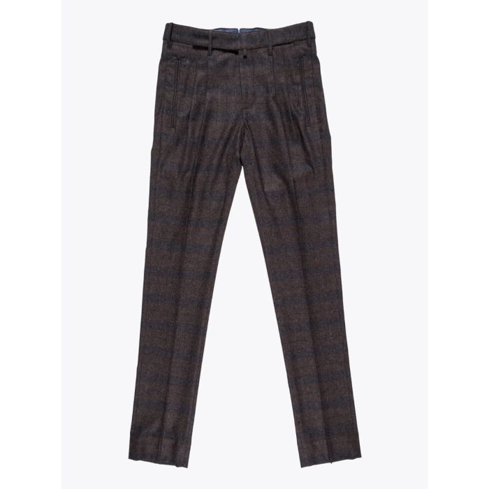 Giab's Archivio Cocktail Trousers Wool Check Brown - E35 SHOP