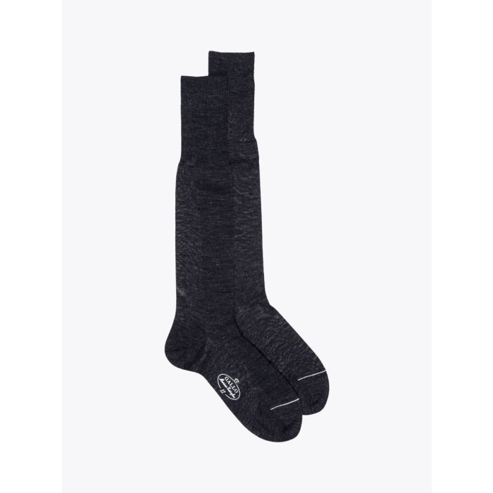 Gallo Long Socks Plain Wool Anthracite - E35 Shop