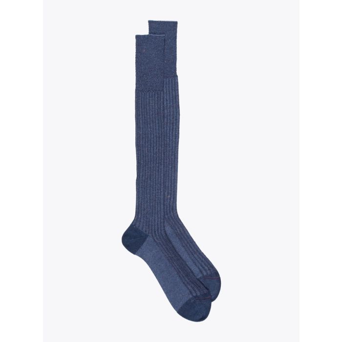 Gallo Long Socks Twin Ribbed Cotton Denim - E35 SHOP