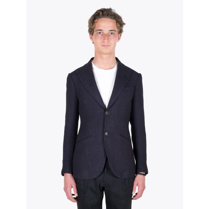 Maurizio Miri blazer Keanu wool/silk blue - E35 SHOP