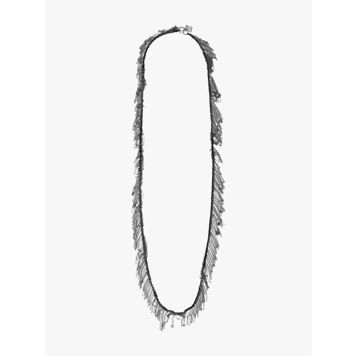 Goti Necklace CN1171 Silver Chain & Cotton Ribbon - E35 SHOP