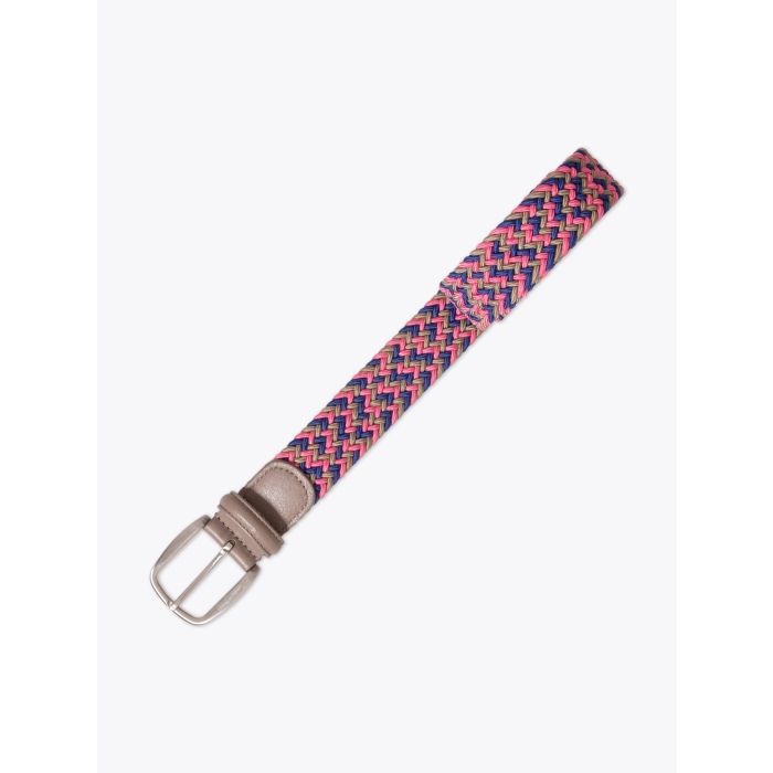 Anderson's AF3019 Elastic Woven Belt Pink/Gold/Blue - E35 SHOP