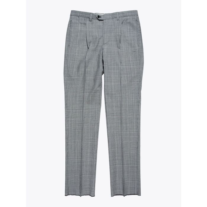 Salvatore Piccolo Grey/Black Checked Pleated Pants - E35 SHOP