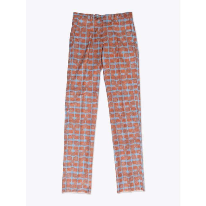 GBS Trousers Lido Cotton Check Brown - E35 Shop