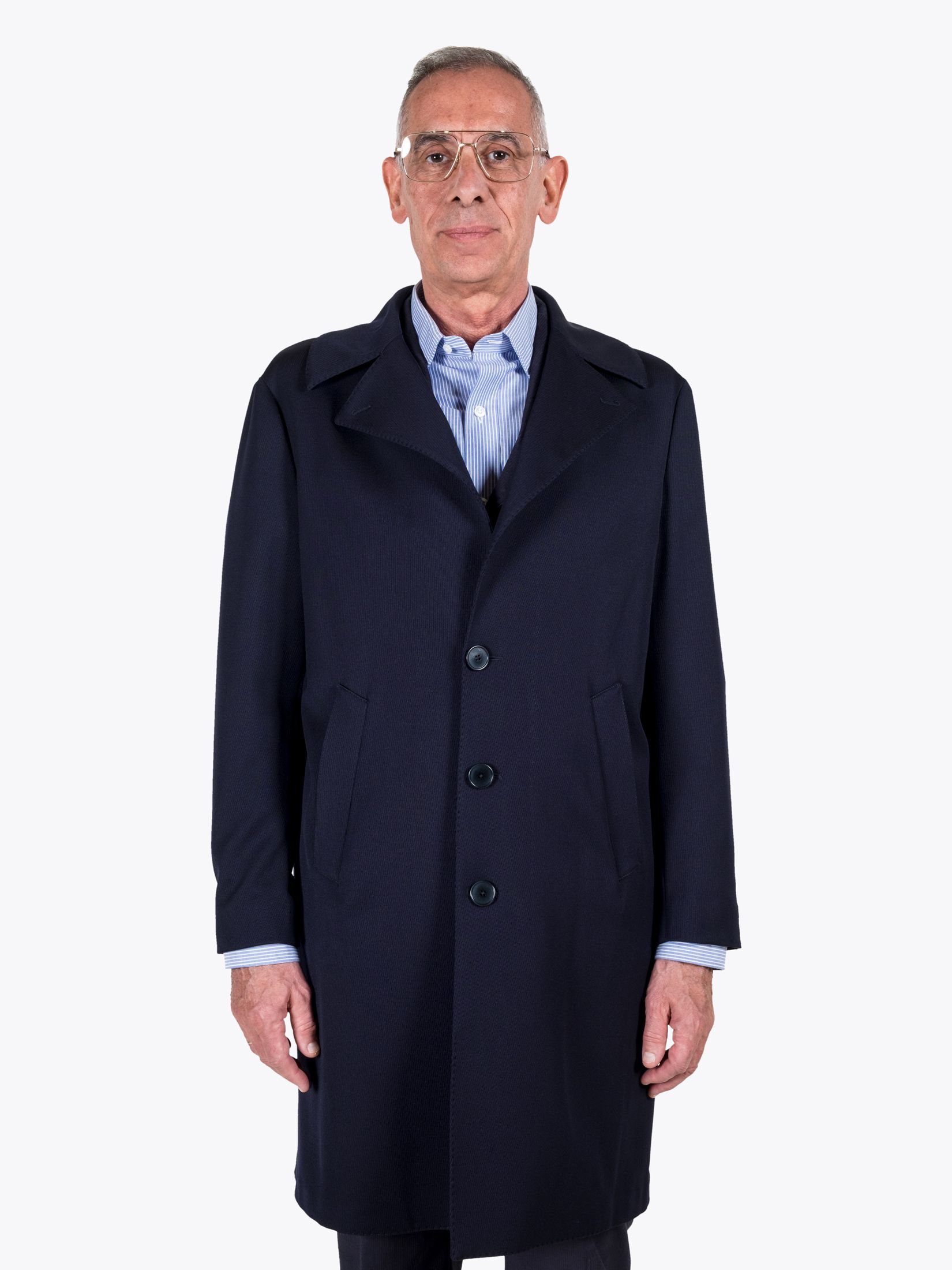 Salvatore Piccolo Navy Wool Duster Coat Italian Ele