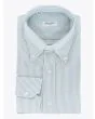 Salvatore Piccolo Striped Green Cotton Oxford Shirt - E35 SHOP