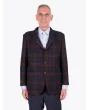 Salvatore Piccolo Brown/Blue Wool Blazer Jacket - E35 SHOP