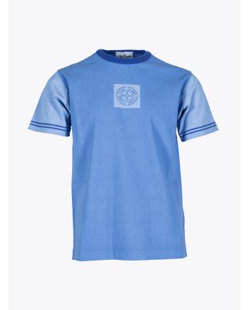 Stone Island 23335 Periwinkle Logo Print T-shirt - E35 SHOP