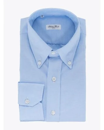 Salvatore Piccolo Blue Oxford 120 Shirt - E35 SHOP