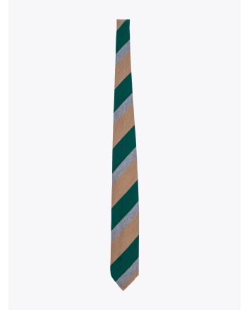 Salvatore Piccolo Green Striped Wool/Silk Tie - E35 SHOP